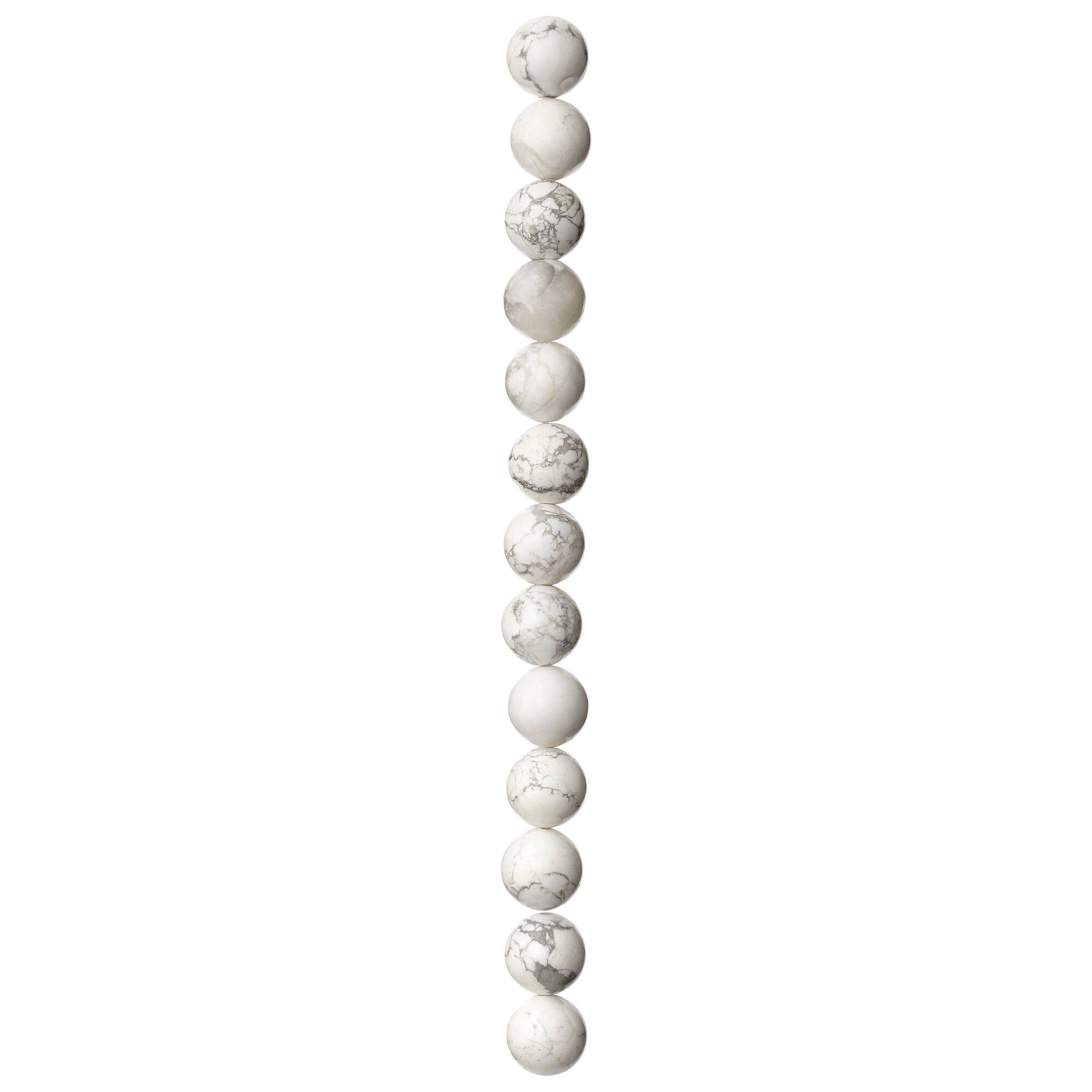 White Howlite Round Beads, 12mm by Bead Landing™